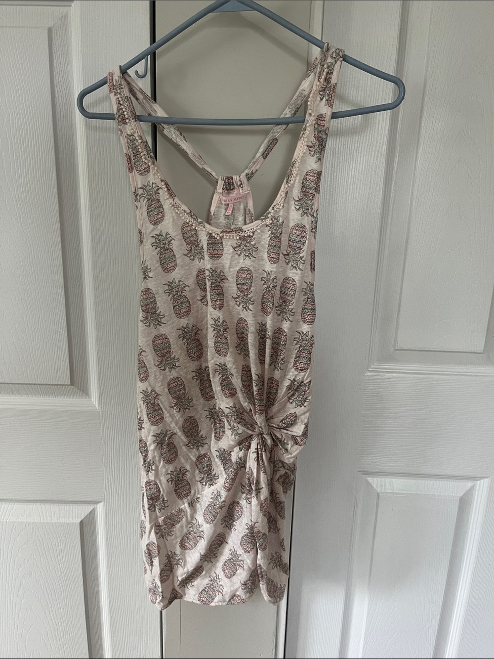 Victoria's Secret Cream & Pink Pineapple-Print Swim Coverup